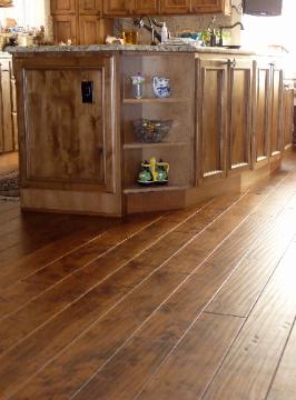 stained hand scraped alder